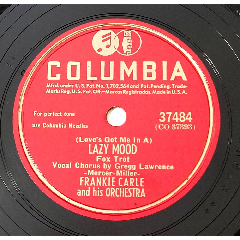 78 Jazz FRANKIE CARLE Lazy Mood / There's That Lonely Feeling Again COLUMBIA E